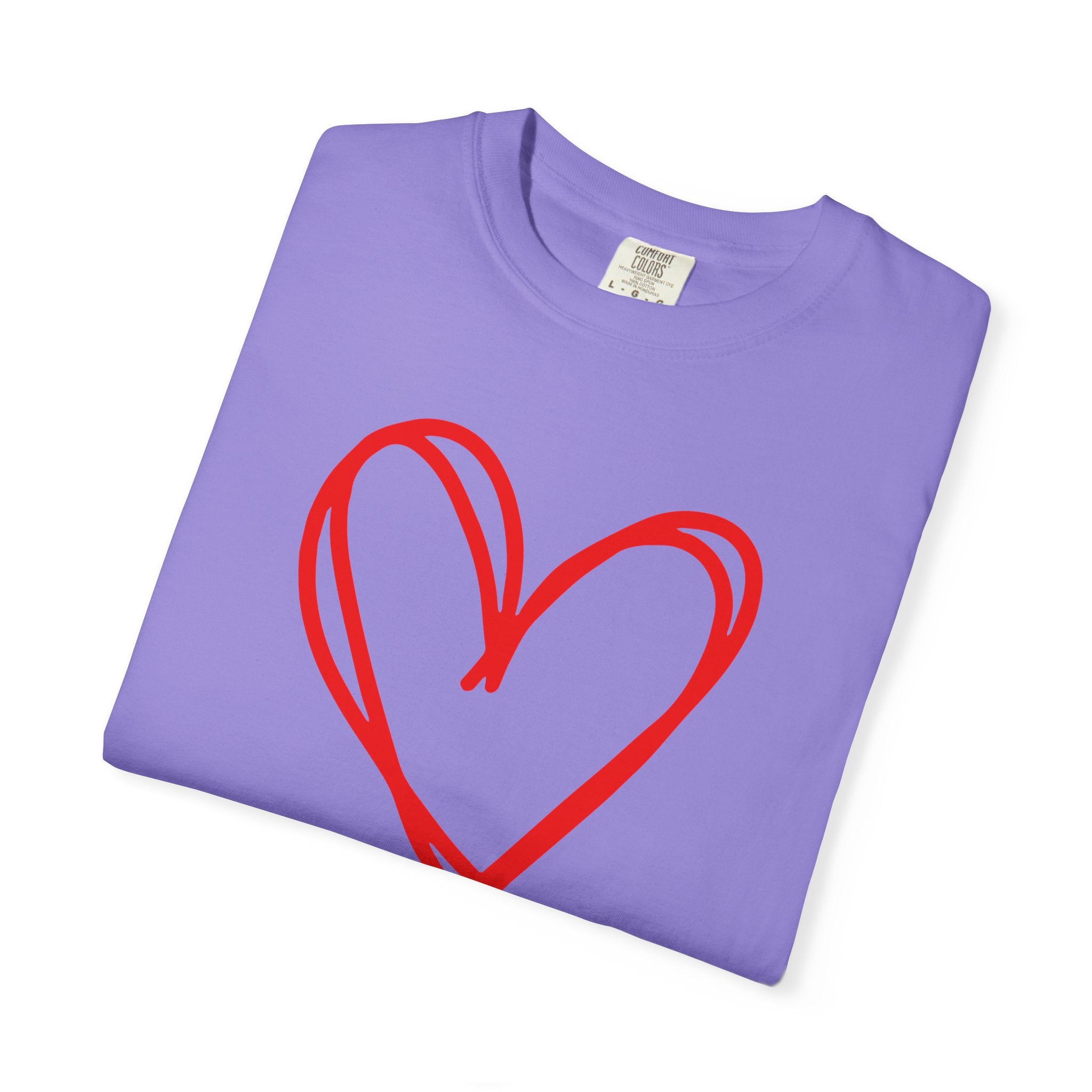 Red Heart Sketch Tee | #Hashtag 100% Loved Graphic T-Shirt