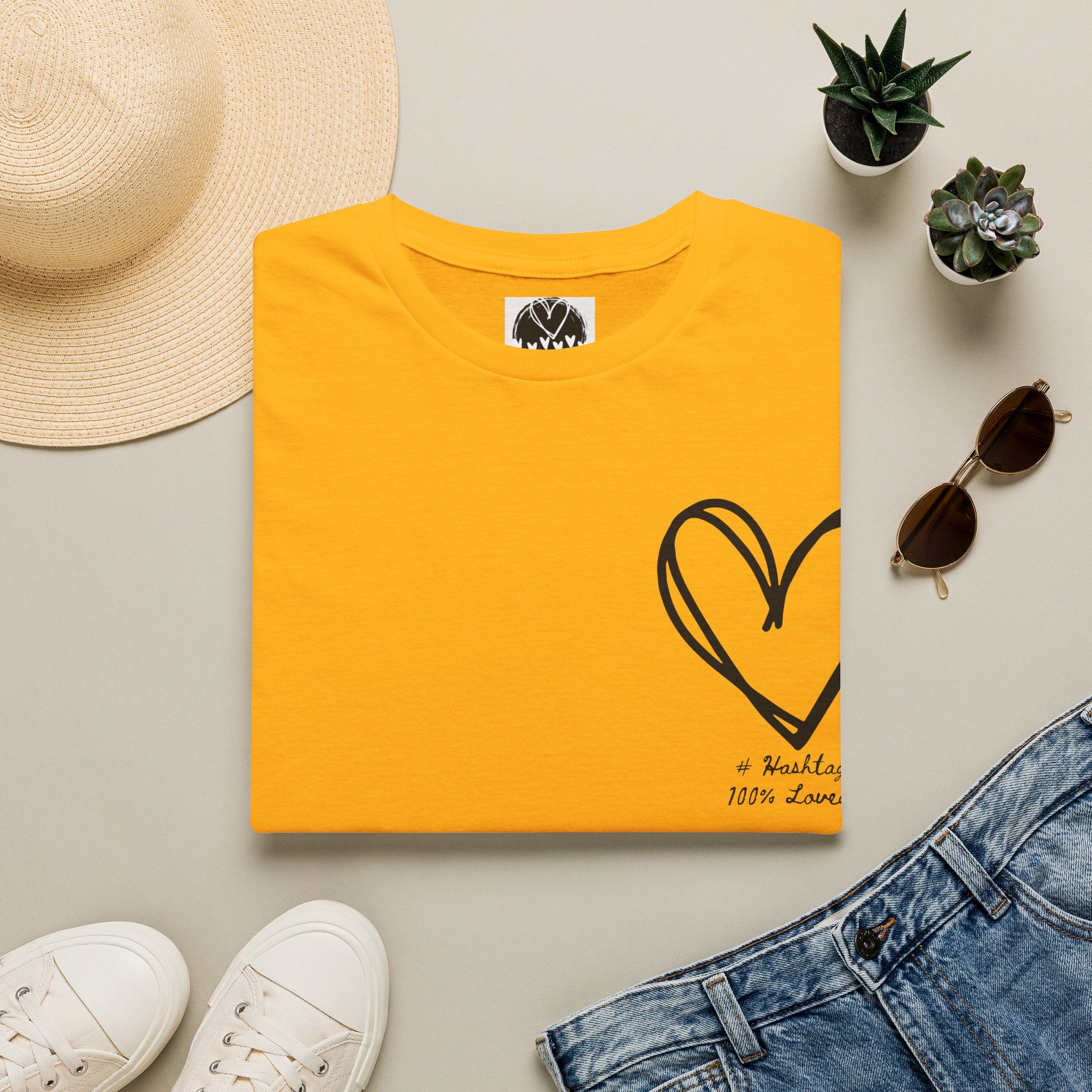 100% Loved T-Shirt — Minimal #Hashtag Love Graphic Tee