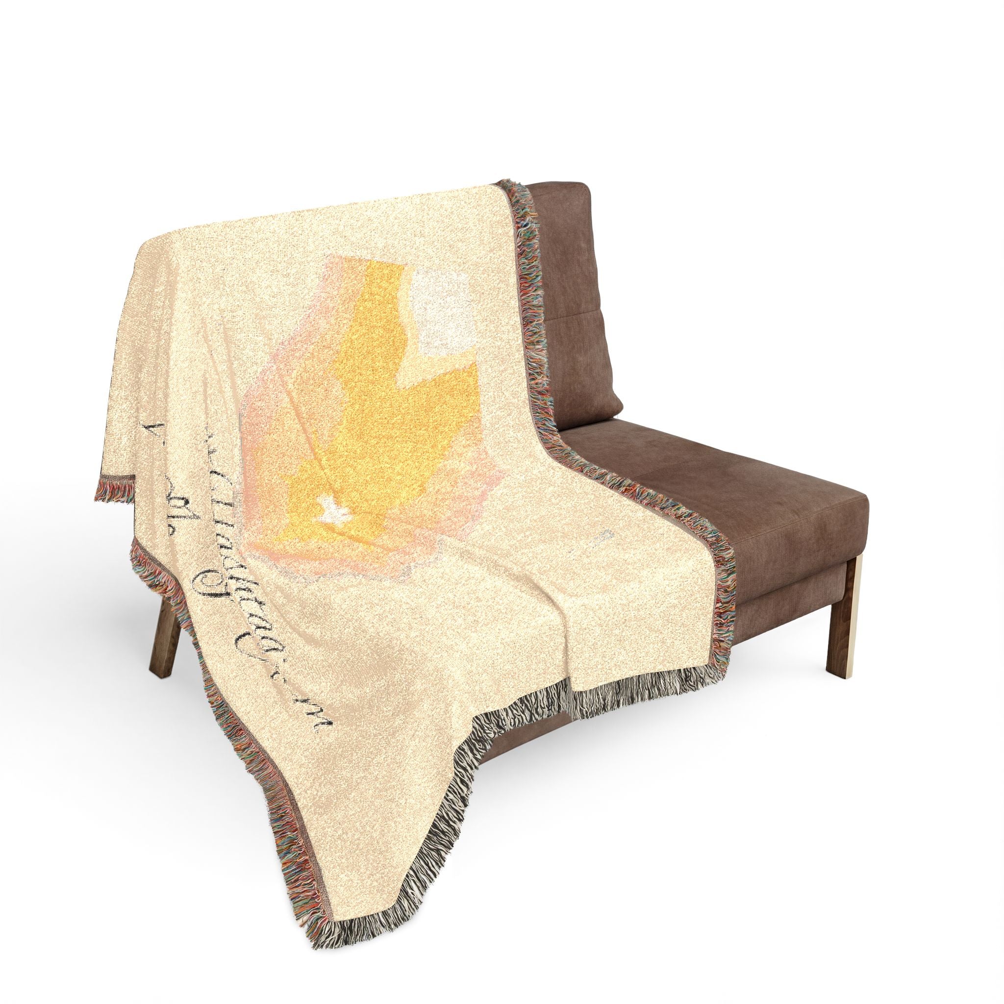 100% I AM Woven Throw Blanket | Heart2Heart Cosy Throw with Fringe