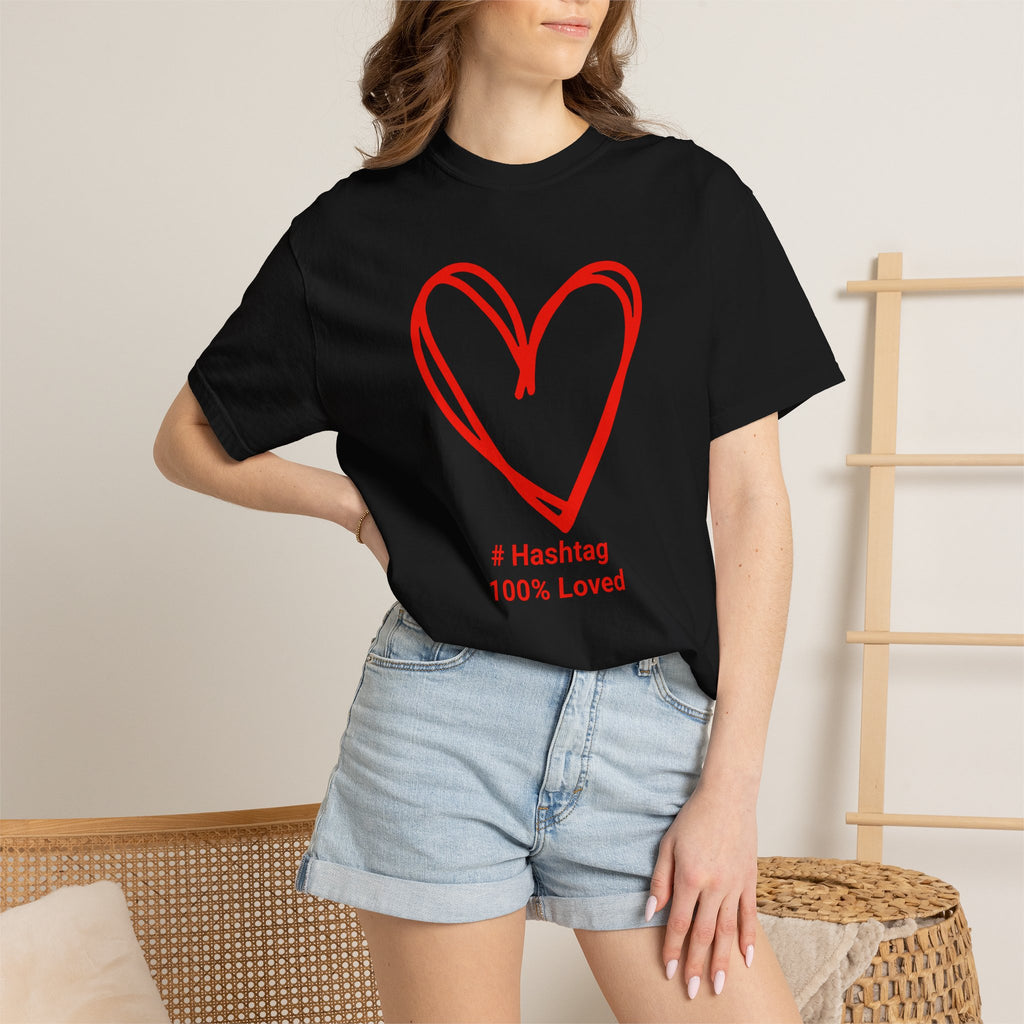 Red Heart Sketch Tee | #Hashtag 100% Loved Graphic T-Shirt