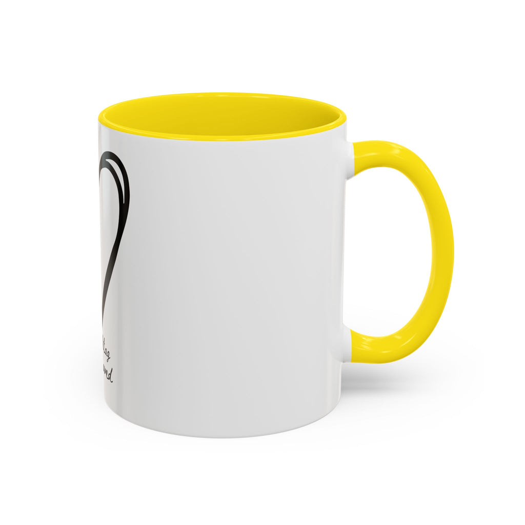 Heart Sketch Accent Coffee Mug — “# Hashtag 100% Loved”
