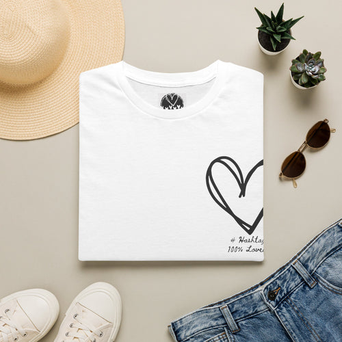 100% Loved T-Shirt — Minimal #Hashtag Love Graphic Tee