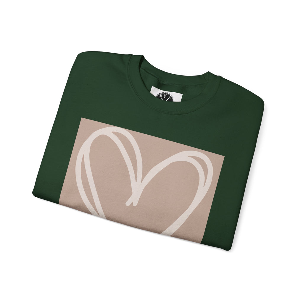 White Heart Crewneck Sweatshirt | #Hashtag 100% Loved