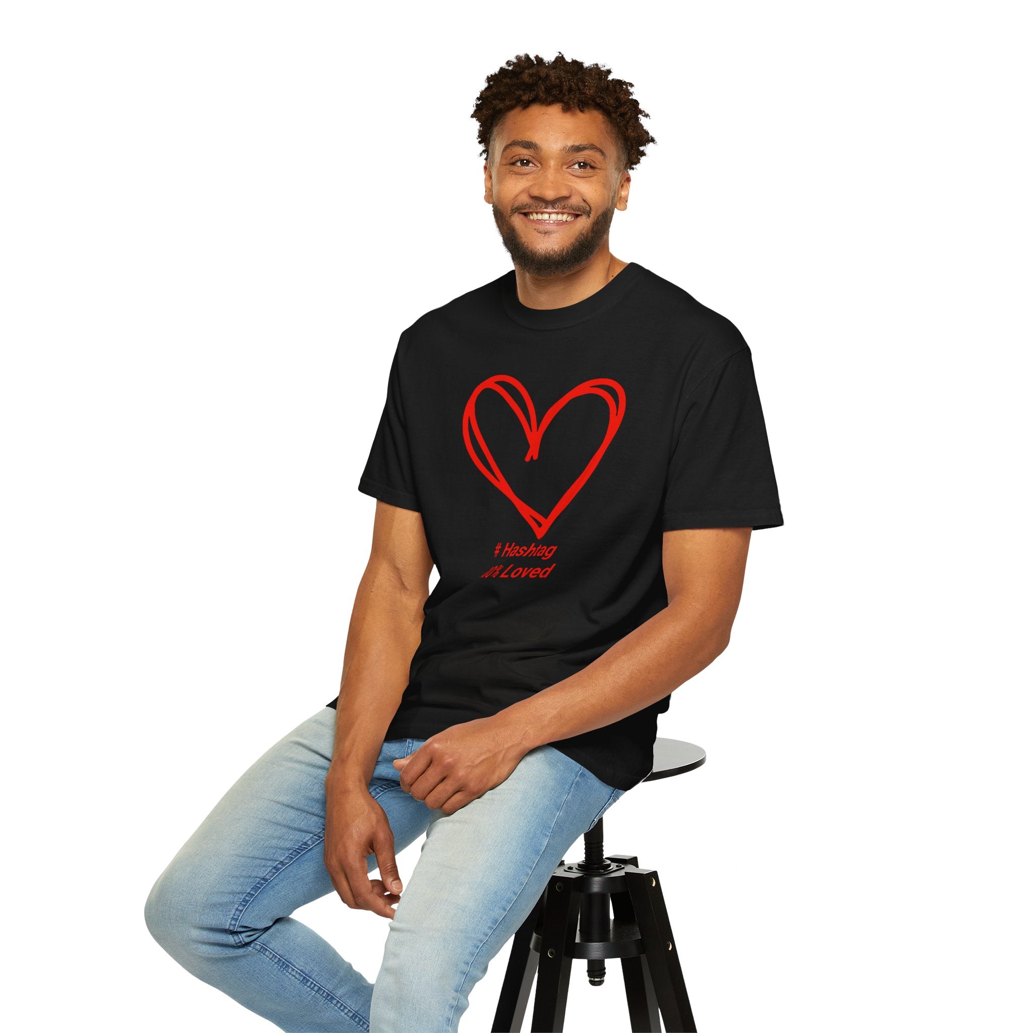 Red Heart Sketch Tee | #Hashtag 100% Loved Graphic T-Shirt