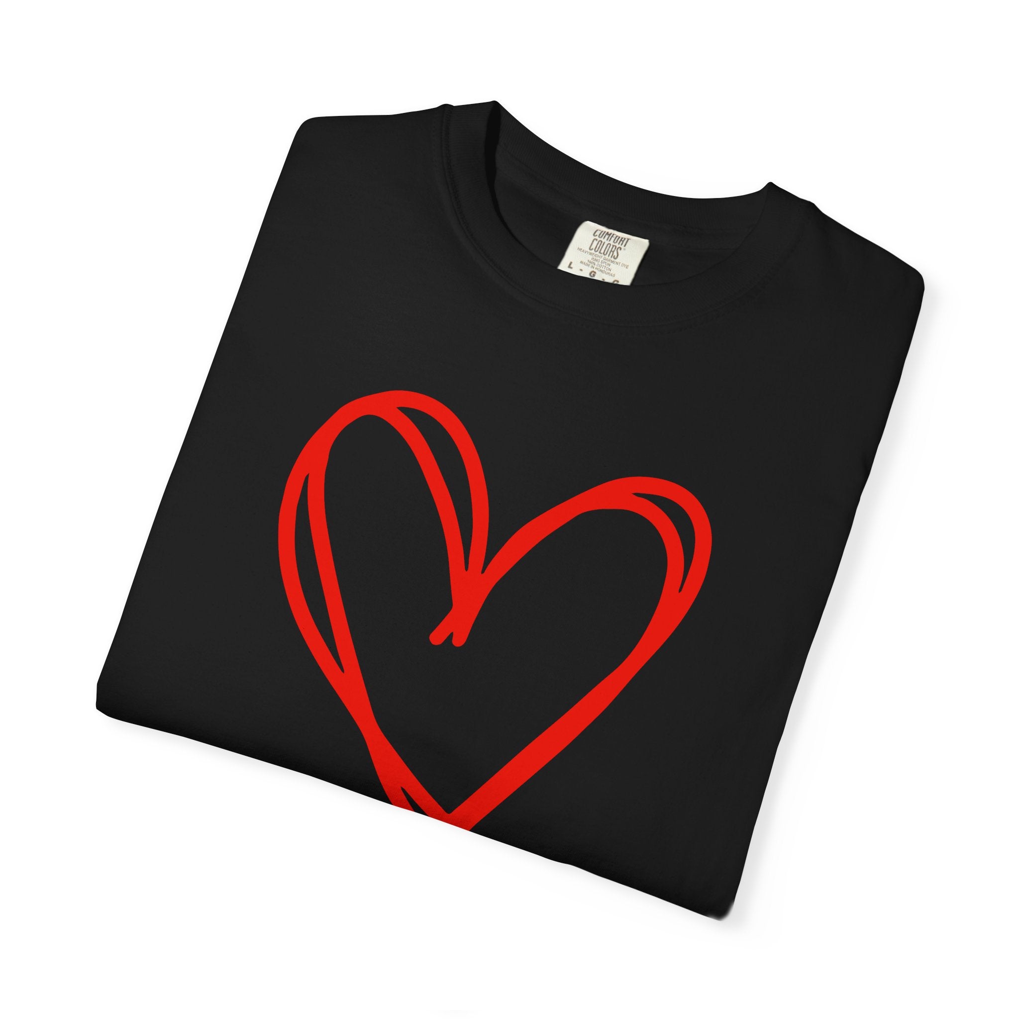 Red Heart Sketch Tee | #Hashtag 100% Loved Graphic T-Shirt