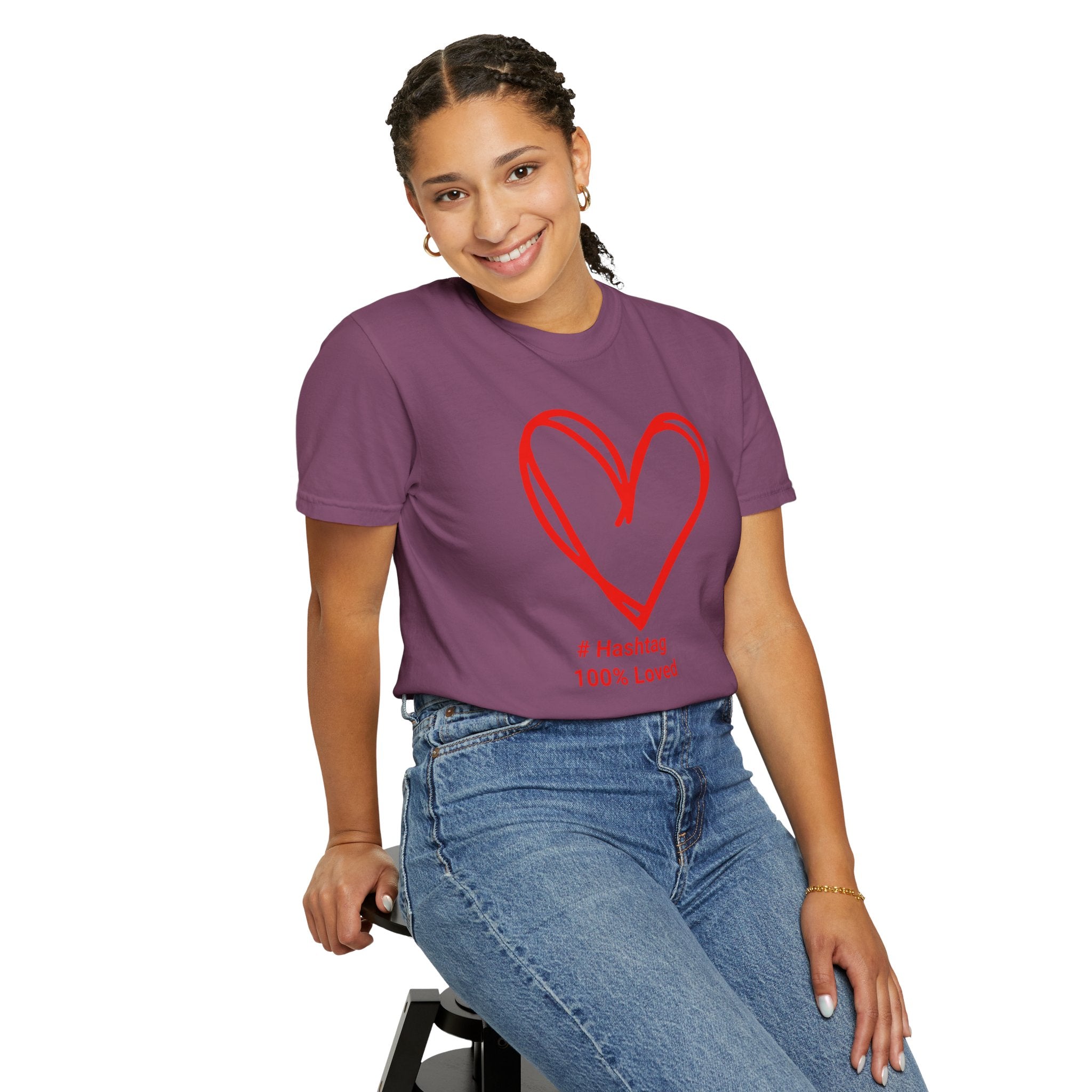 Red Heart Sketch Tee | #Hashtag 100% Loved Graphic T-Shirt