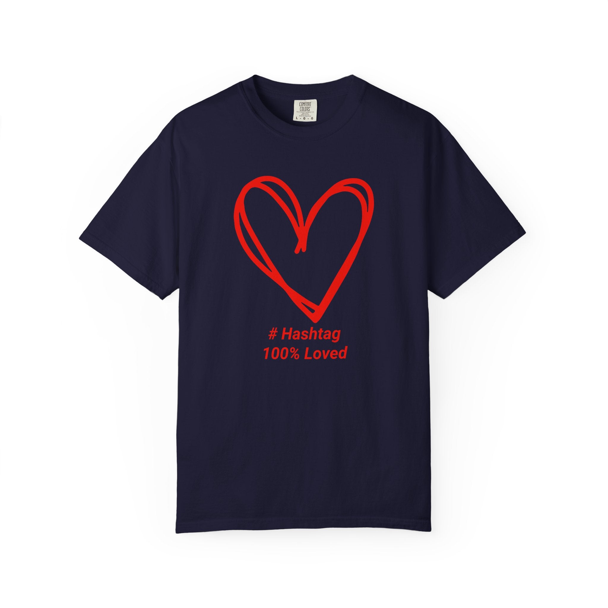 Red Heart Sketch Tee | #Hashtag 100% Loved Graphic T-Shirt