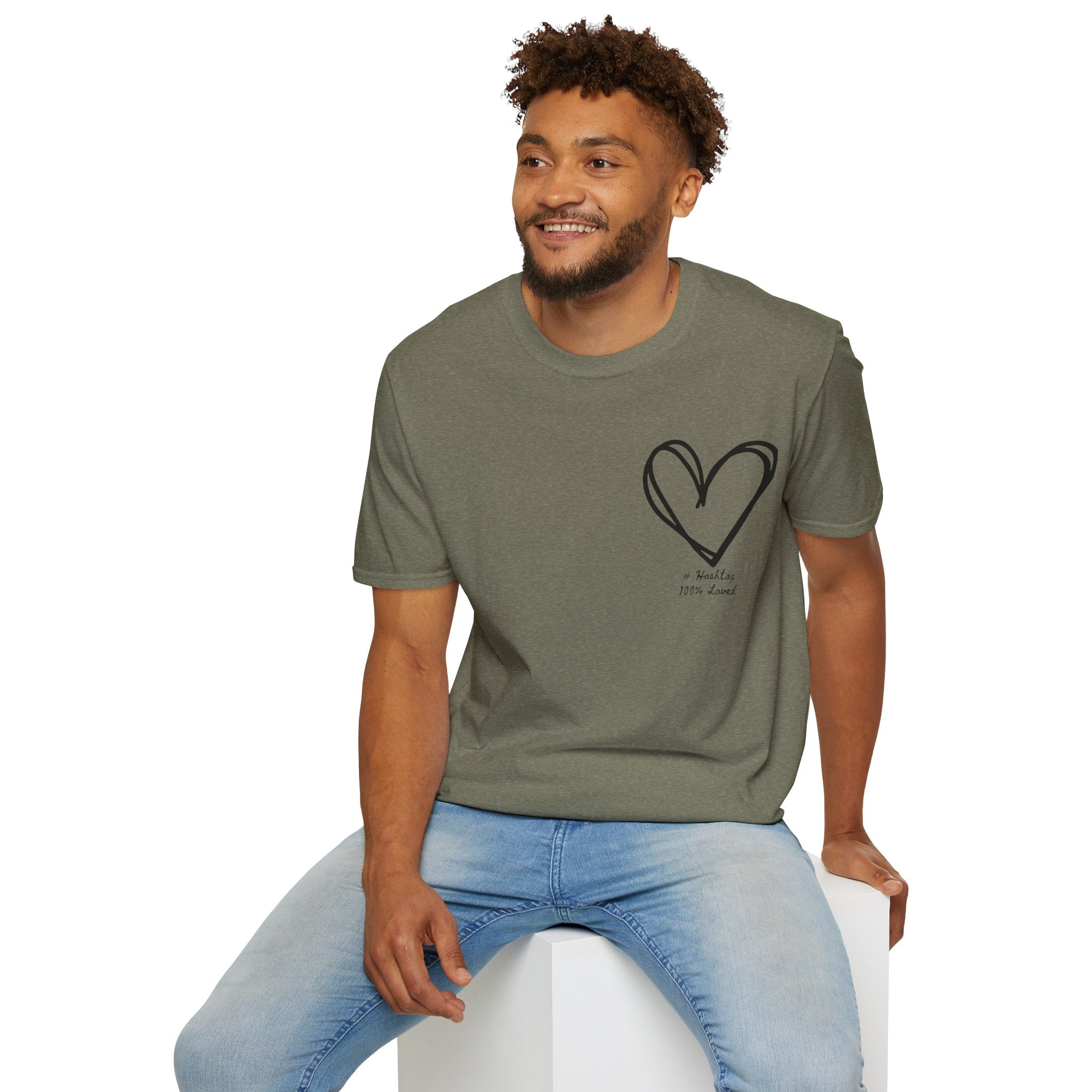 100% Loved T-Shirt — Minimal #Hashtag Love Graphic Tee