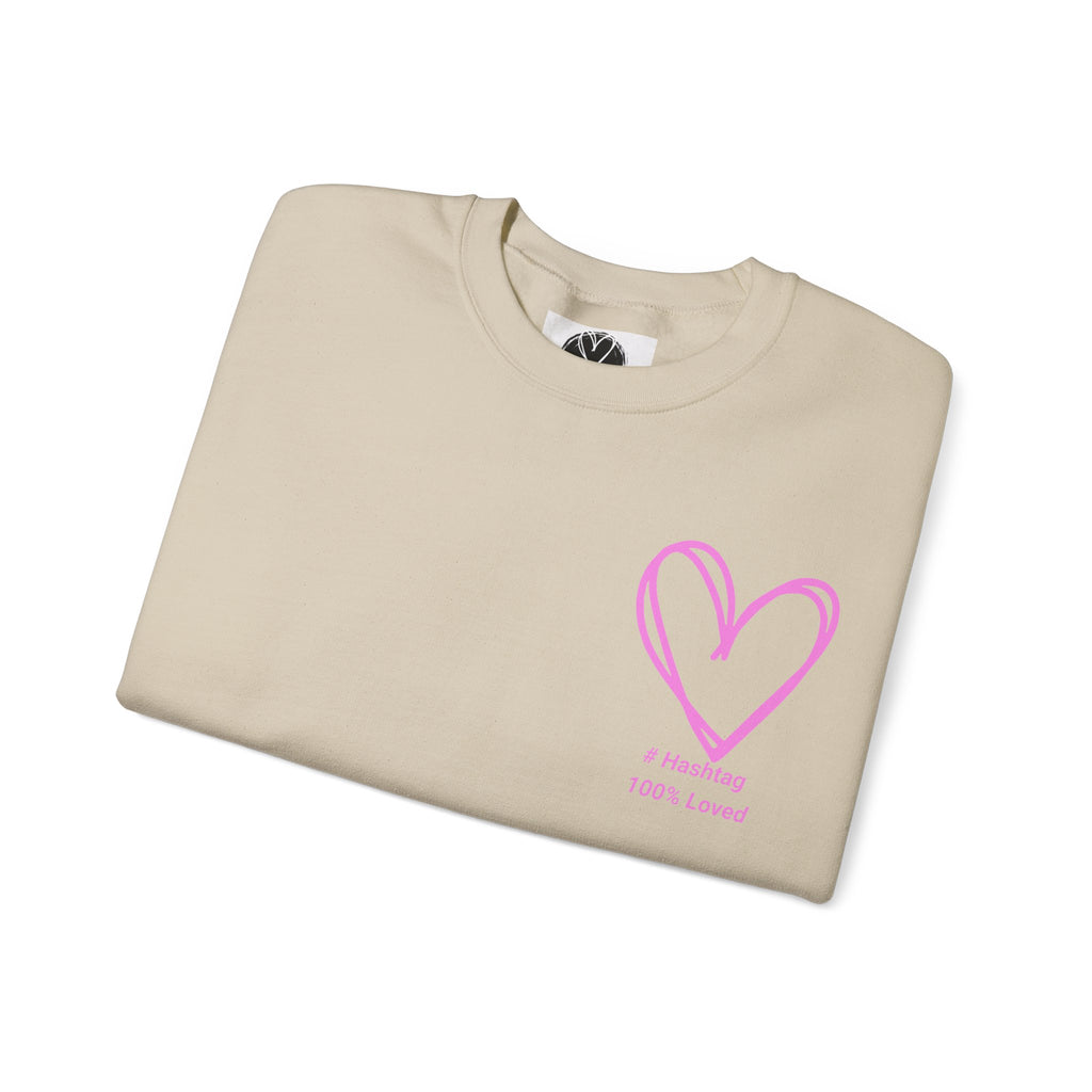 Crewneck Sweatshirt — Pink Heart 'I Choose Me' Minimal Self-Love Design