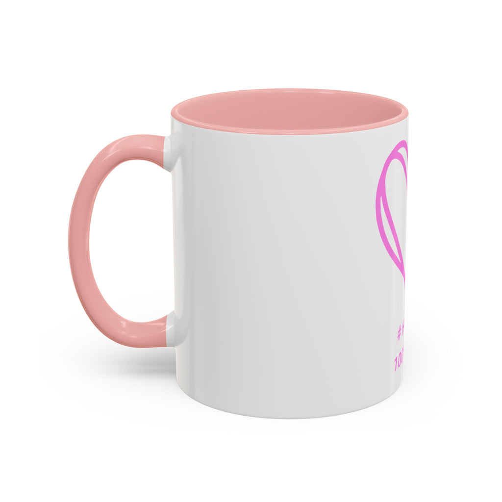 100% Loved Accent Coffee Mug — #Hashtag Heart Design (11/15oz)