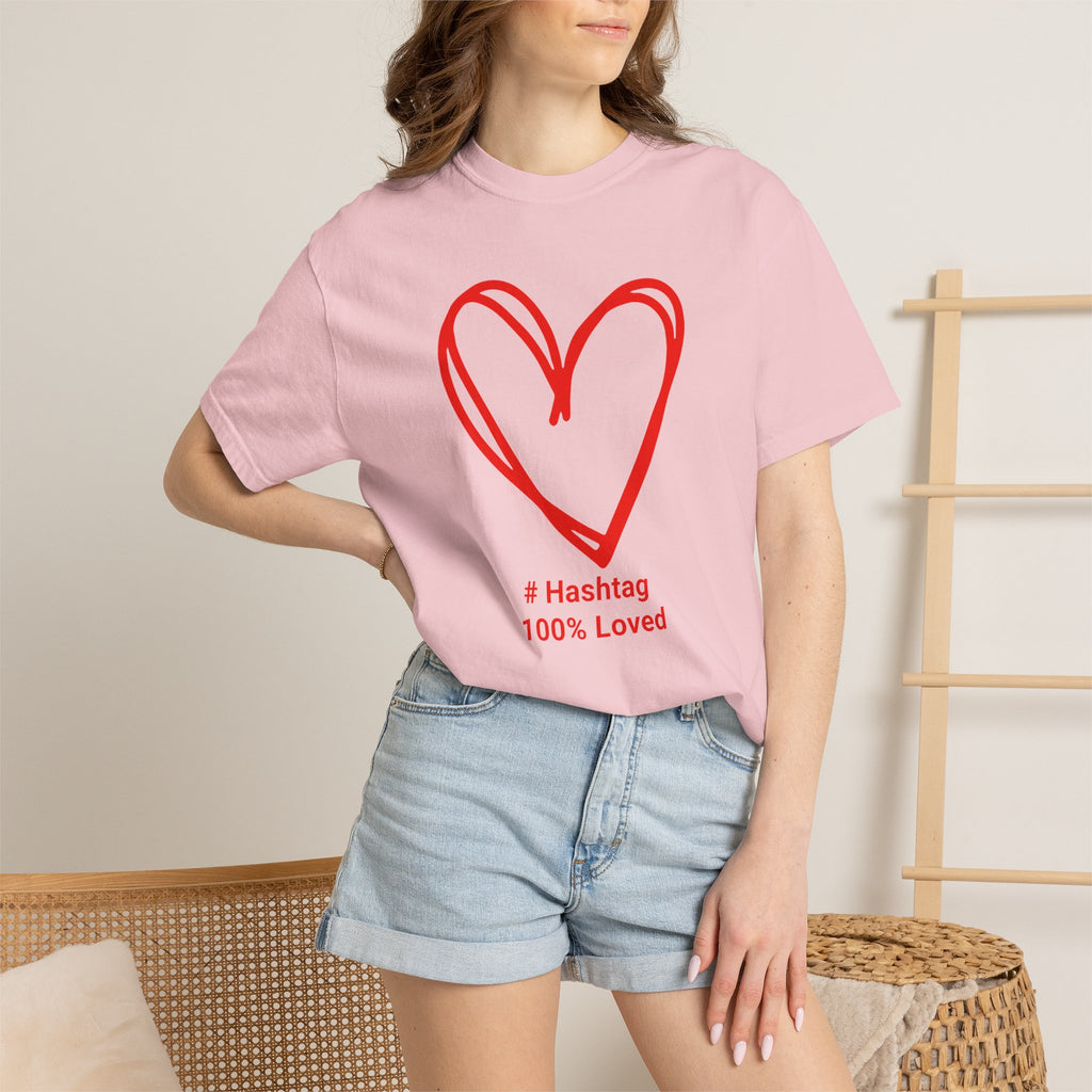 Red Heart Sketch Tee | #Hashtag 100% Loved Graphic T-Shirt
