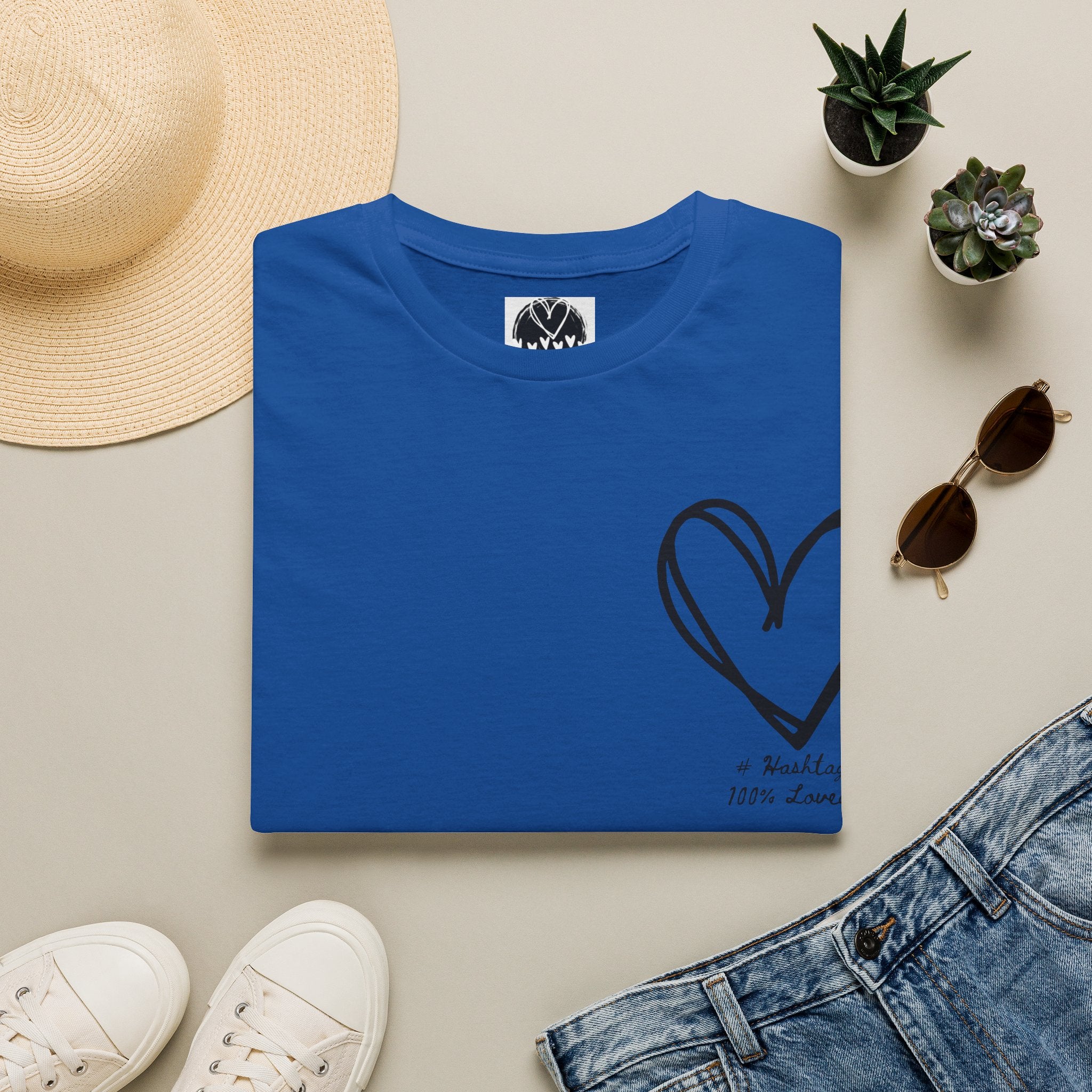100% Loved T-Shirt — Minimal #Hashtag Love Graphic Tee
