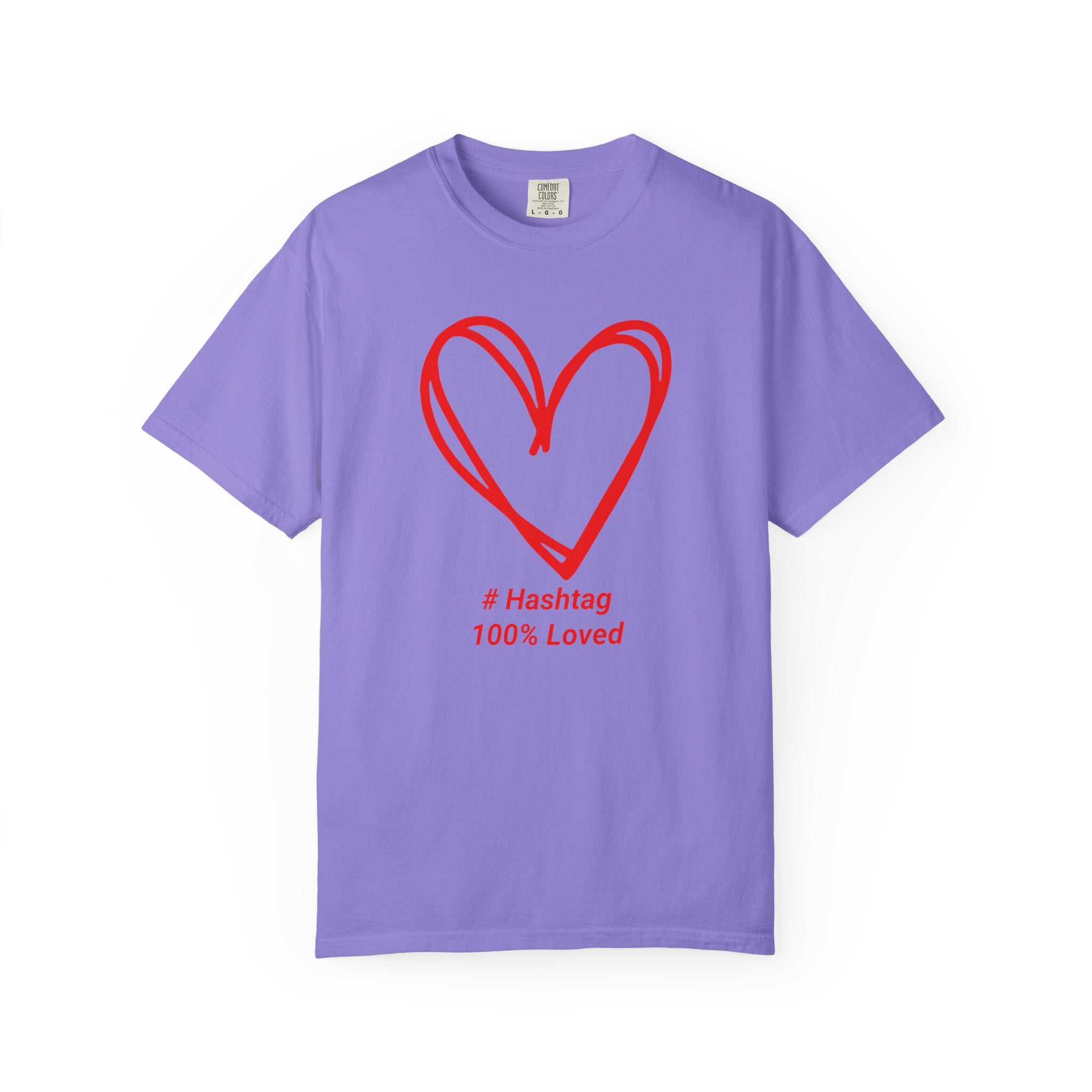 Red Heart Sketch Tee | #Hashtag 100% Loved Graphic T-Shirt