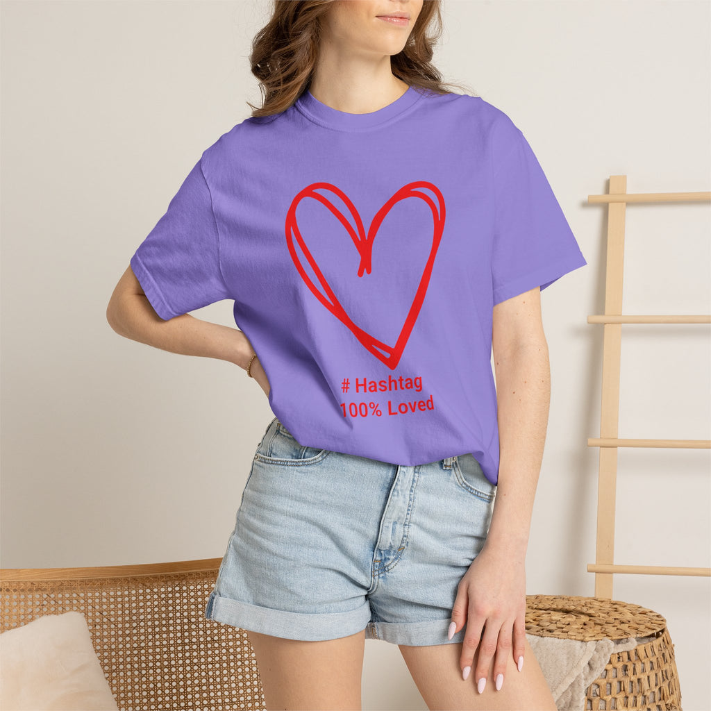 Red Heart Sketch Tee | #Hashtag 100% Loved Graphic T-Shirt