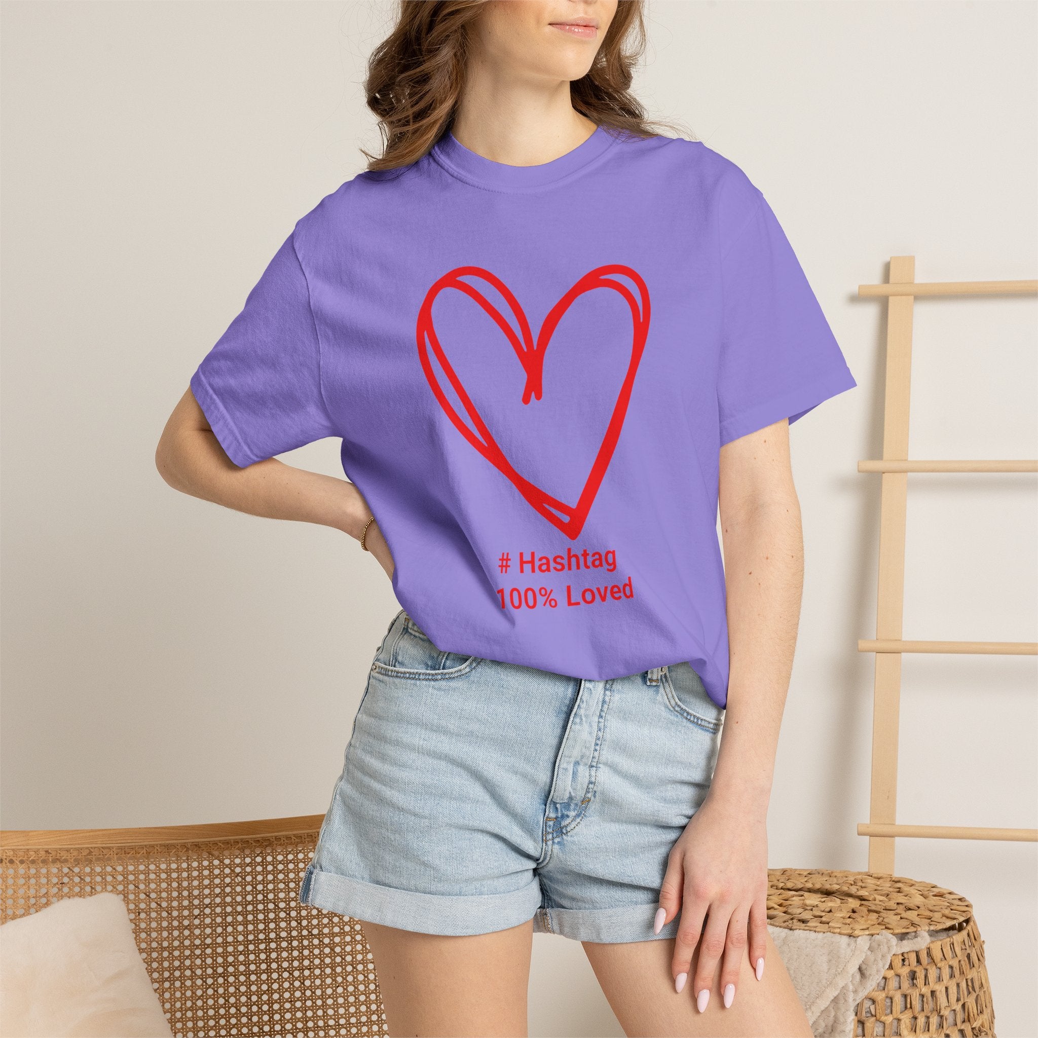 Red Heart Sketch Tee | #Hashtag 100% Loved Graphic T-Shirt