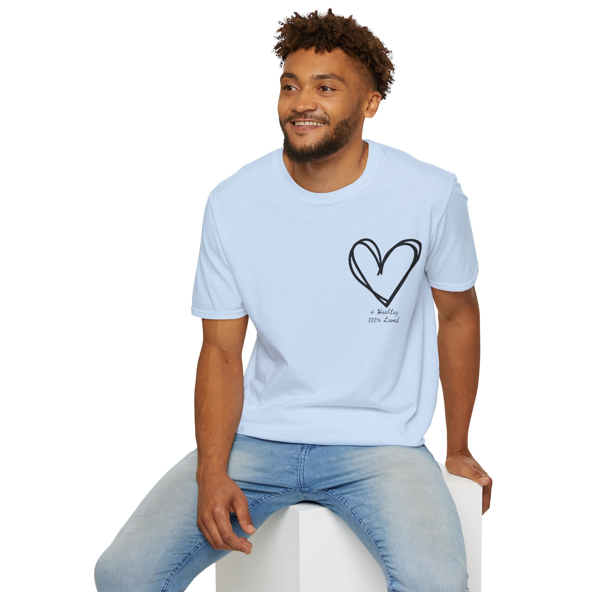 100% Loved T-Shirt — Minimal #Hashtag Love Graphic Tee