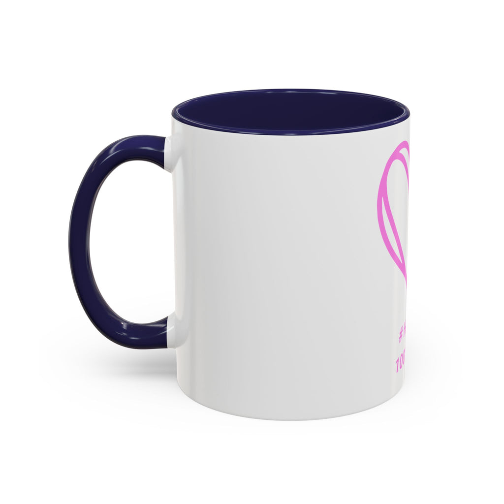 100% Loved Accent Coffee Mug — #Hashtag Heart Design (11/15oz)
