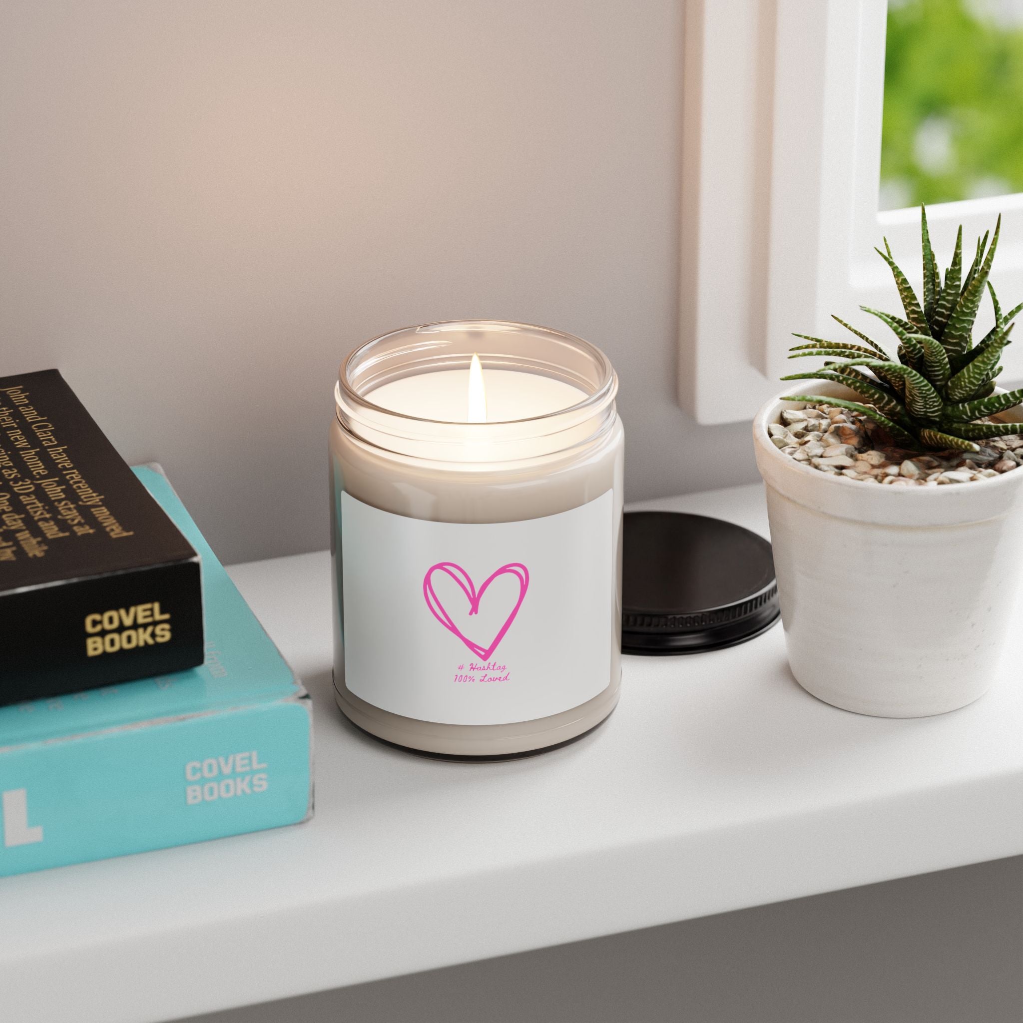 Soy Candle — Pink Heart Scented Candle (9oz)