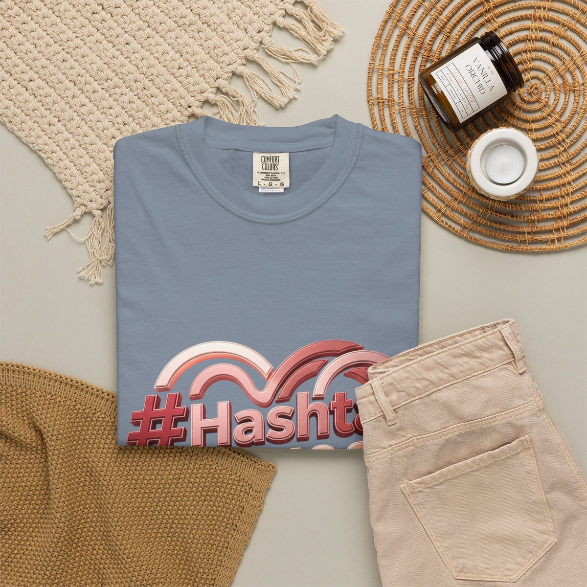 Graphic T-Shirt — “#Hashtag I AM 100% Worthy” Heart Affirmation Tee